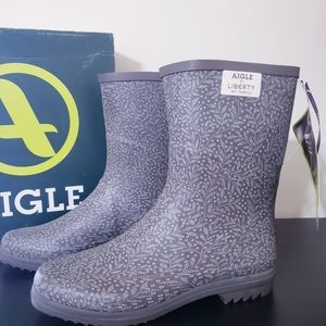 AIGLE NIB Women's Printed Rain Boots - size 40